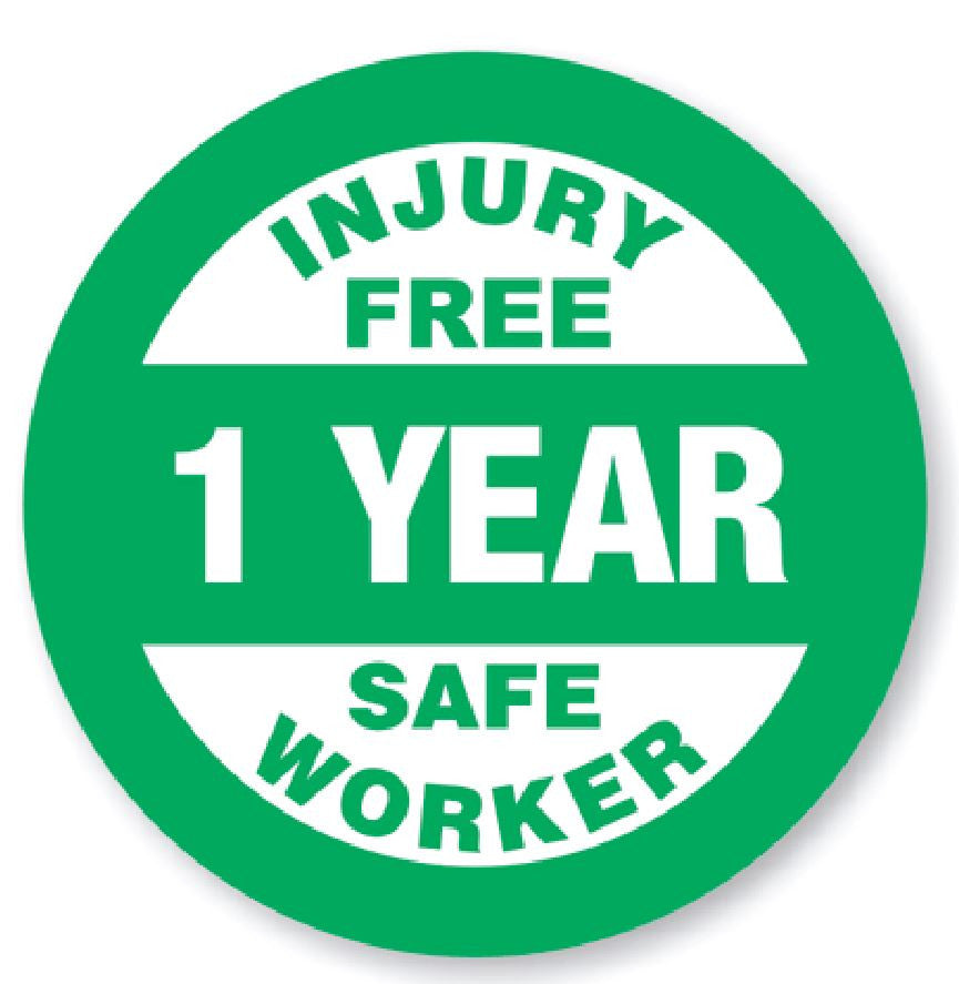 1 Year Safe Worker Award Hard Hat Decal Hardhat Sticker Helmet Label H112 - Winter Park Products