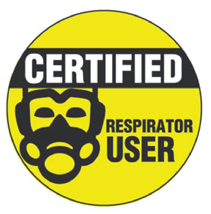 Certified Respirator User Hard Hat Decal Hardhat Sticker Helmet Label H122 - Winter Park Products