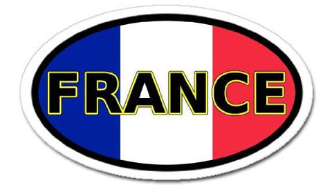 France Oval Bumper Sticker or Helmet Sticker D846 Euro Oval Paris France - Winter Park Products