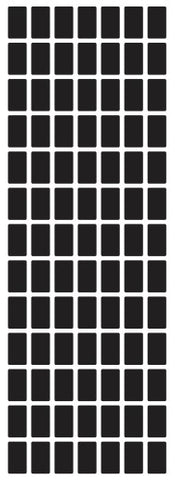 Black Rectangle .6" x .35"  Vinyl Color Coded Inventory Label Square Stickers