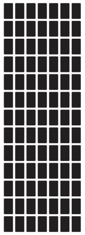 Black Rectangle .6" x .35"  Vinyl Color Coded Inventory Label Square Stickers