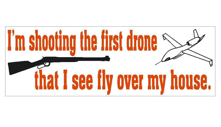 Anti Obama Gun Shooting Down Drones Political Bumper Sticker MADE IN USA D356 - Winter Park Products