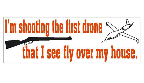 Anti Obama Gun Shooting Down Drones Political Bumper Sticker MADE IN USA D356 - Winter Park Products