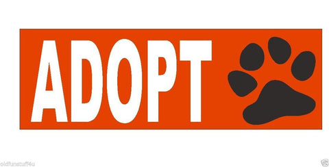 Animal Rights Adopt Bumper Sticker or Helmet Sticker D438 - Winter Park Products