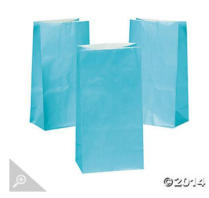 Light Blue Paper Bags AS LOW AS 26¢ ea - Winter Park Products