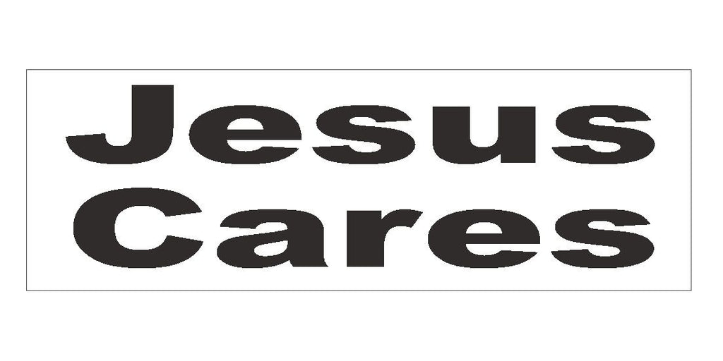 Jesus Cares Bumper Sticker or Helmet Sticker D681 - Winter Park Products