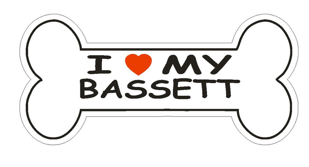Love My Bassett Bumper Sticker or Helmet Sticker D1165 Dog Lover Pet - Winter Park Products