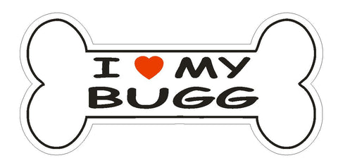 Love My Bugg Bumper Sticker or Helmet Sticker D1160 Dog Lover Pet - Winter Park Products