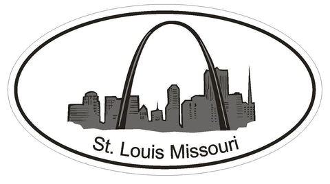St Louis Missouri Oval Bumper Sticker or Helmet Sticker D1171 Gateway Arch - Winter Park Products