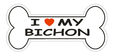 Love My Bichon Bumper Sticker or Helmet Sticker D1162 Dog Lover Pet - Winter Park Products
