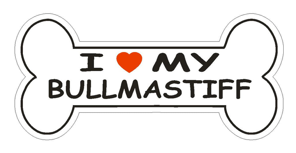 Love My Bullmastiff Bumper Sticker or Helmet Sticker D1156 Dog Lover Pet - Winter Park Products