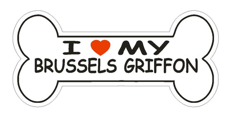 Love My Brussels Griffon Bumper Sticker or Helmet Sticker D1164 Dog Lover Pet - Winter Park Products
