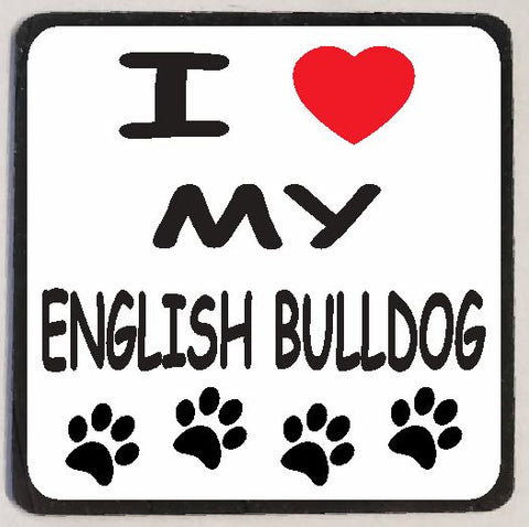 M142 I Love My English Bulldog Magnet