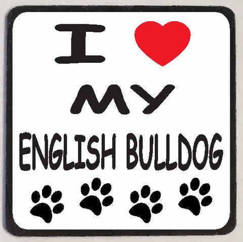 M142 I Love My English Bulldog Magnet