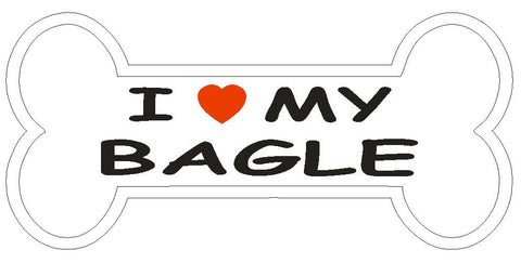 Love My Bagle Bumper Sticker or Helmet Sticker D2908 Dog Bone Decal - Winter Park Products