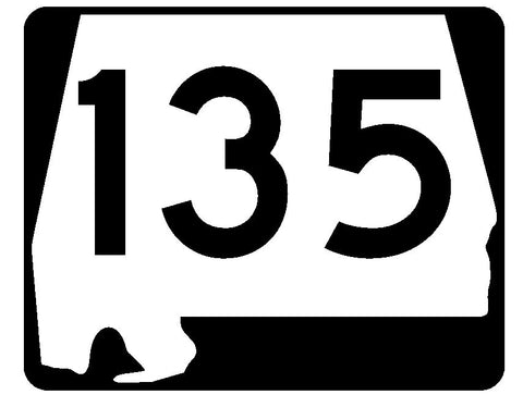 Alabama State Route 135 Sticker R4531 Highway Sign Road Sign Decal