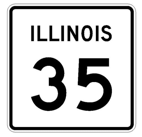 Illinois State Route 35 Sticker R4325 Highway Sign Road Sign Decal