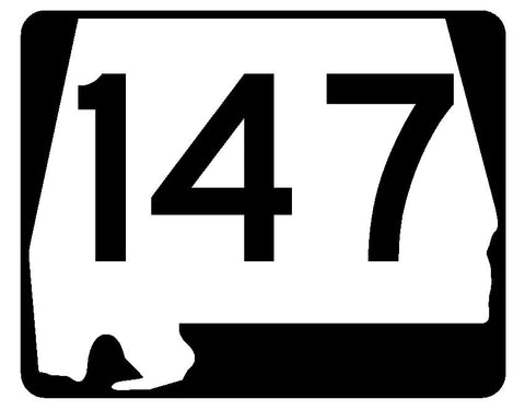 Alabama State Route 147 Sticker R4543 Highway Sign Road Sign Decal