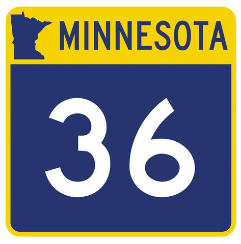 Minnesota State Highway 36 Sticker Decal R4730 Highway Route Sign