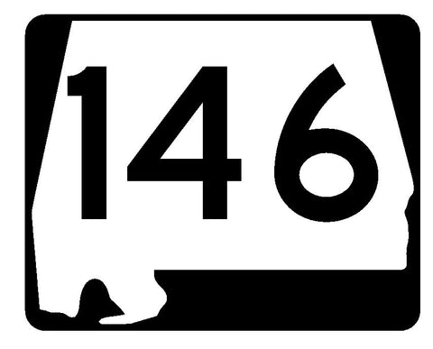 Alabama State Route 146 Sticker R4542 Highway Sign Road Sign Decal