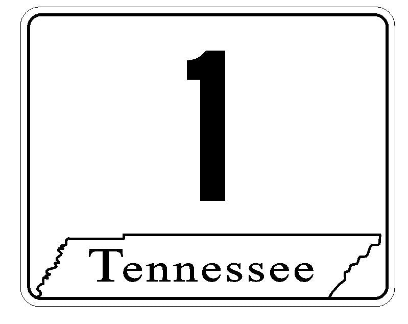 Tennessee State Route 1 Sticker R4294 Highway Sign Road Sign Decal