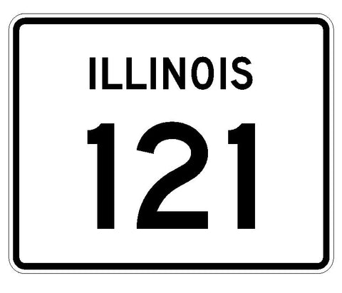 Illinois State Route 121 Sticker R4387 Highway Sign Road Sign Decal