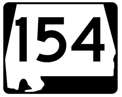 Alabama State Route 154 Sticker R4553 Highway Sign Road Sign Decal