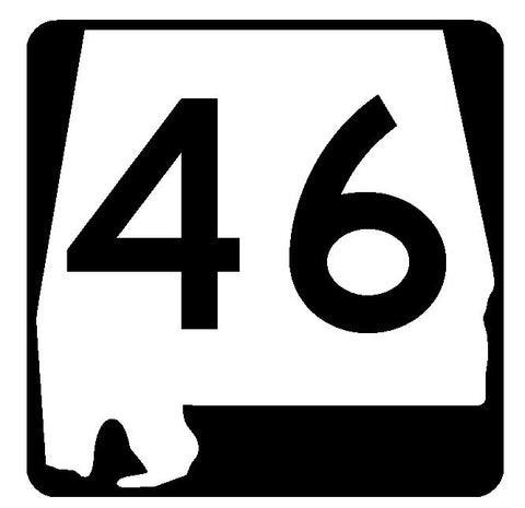 Alabama State Route 46 Sticker R4432 Highway Sign Road Sign Decal