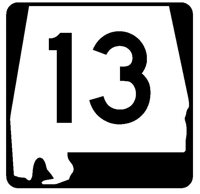 Alabama State Route 13 Sticker R4406 Highway Sign Road Sign Decal
