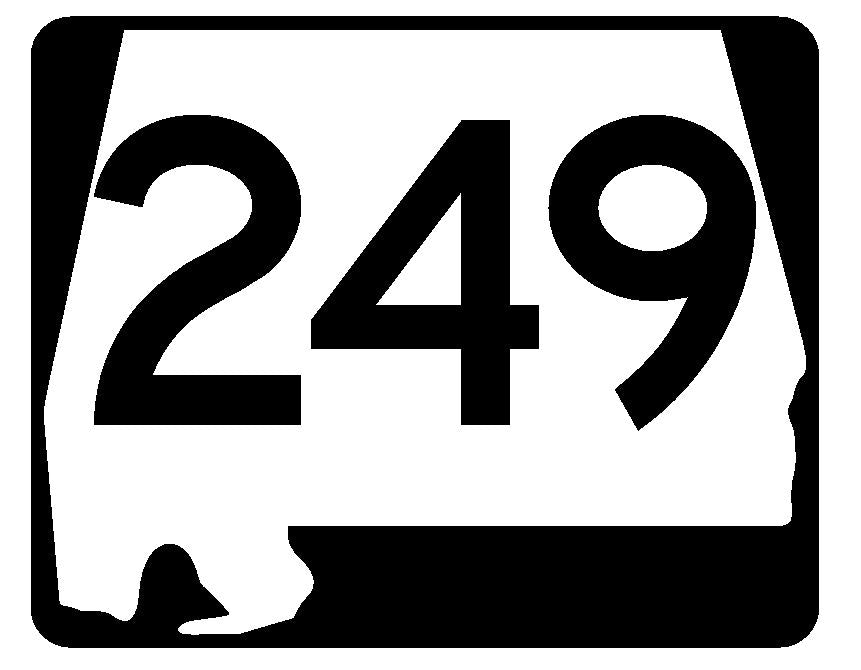 Alabama State Route 249 Sticker R4676 Highway Sign Road Sign Decal