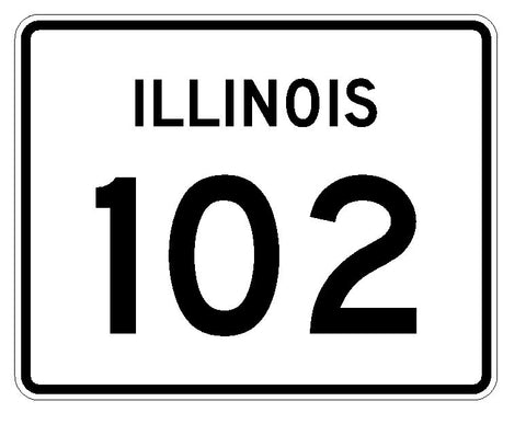 Illinois State Route 102 Sticker R4370 Highway Sign Road Sign Decal
