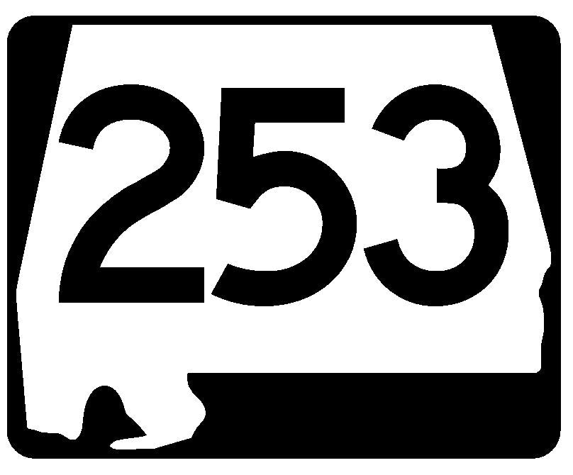 Alabama State Route 253 Sticker R4678 Highway Sign Road Sign Decal