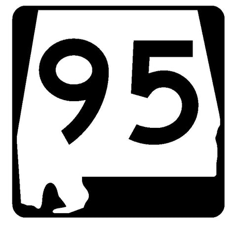 Alabama State Route 95 Sticker R4490 Highway Sign Road Sign Decal