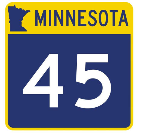 Minnesota State Highway 45 Sticker Decal R4737 Highway Route Sign