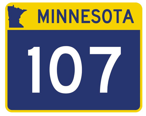 Minnesota State Highway 107 Sticker Decal R4945 Highway Route Sign