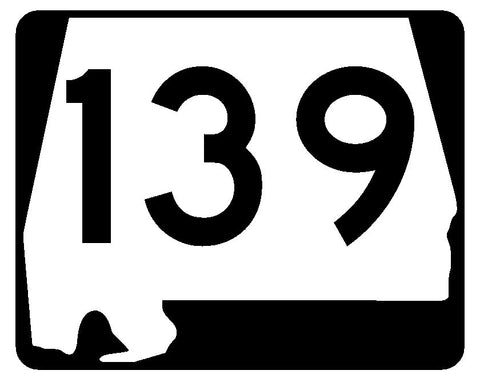 Alabama State Route 139 Sticker R4535 Highway Sign Road Sign Decal