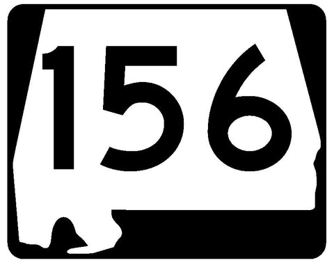 Alabama State Route 156 Sticker R4555 Highway Sign Road Sign Decal