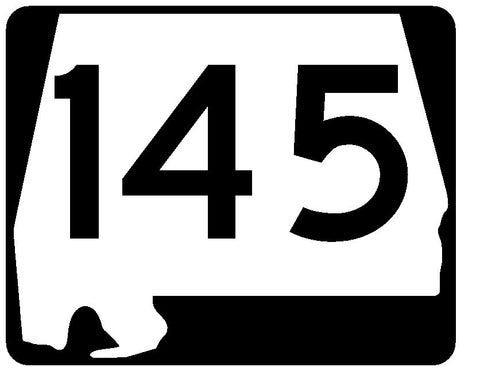 Alabama State Route 145 Sticker R4541 Highway Sign Road Sign Decal