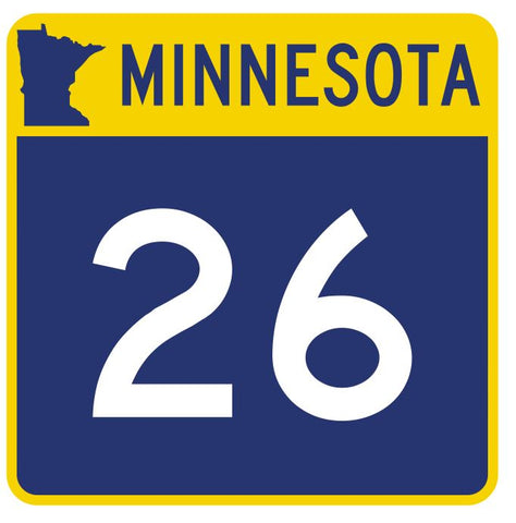 Minnesota State Highway 26 Sticker Decal R4722 Highway Route Sign