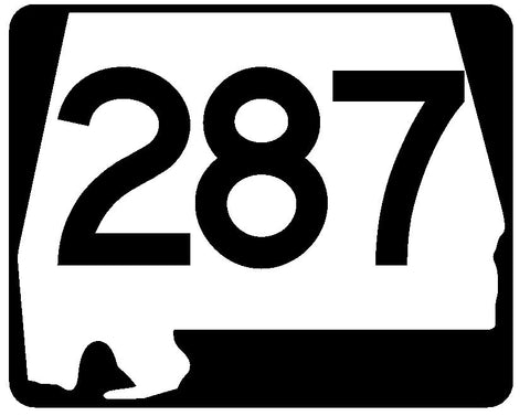 Alabama State Route 287 Sticker R4694 Highway Sign Road Sign Decal