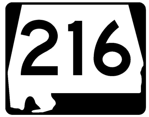 Alabama State Route 216 Sticker R4613 Highway Sign Road Sign Decal