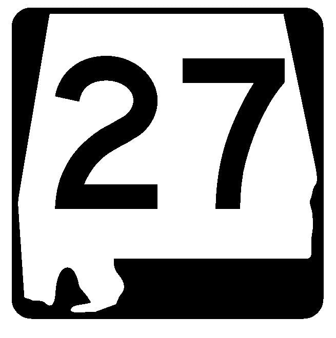 Alabama State Route 27 Sticker R4418 Highway Sign Road Sign Decal