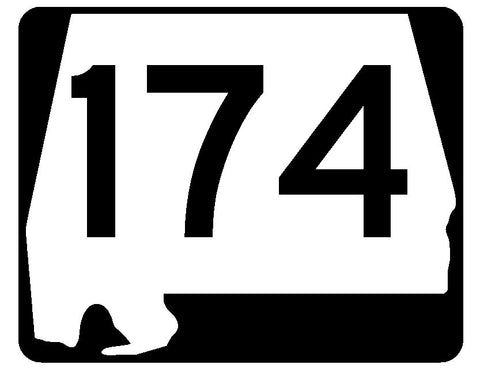 Alabama State Route 174 Sticker R4573 Highway Sign Road Sign Decal