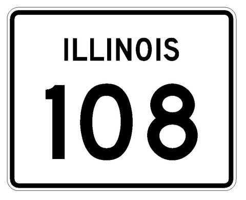 Illinois State Route 108 Sticker R4376 Highway Sign Road Sign Decal