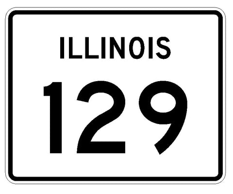 Illinois State Route 129 Sticker R4395 Highway Sign Road Sign Decal