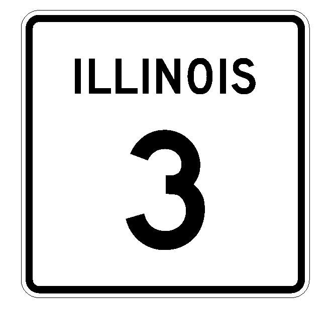Illinois State Route 3 Sticker R4300 Highway Sign Road Sign Decal