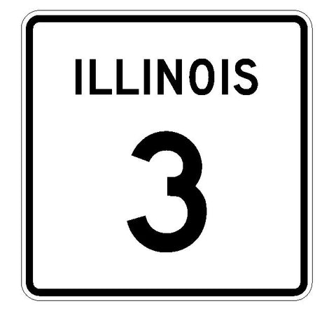 Illinois State Route 3 Sticker R4300 Highway Sign Road Sign Decal