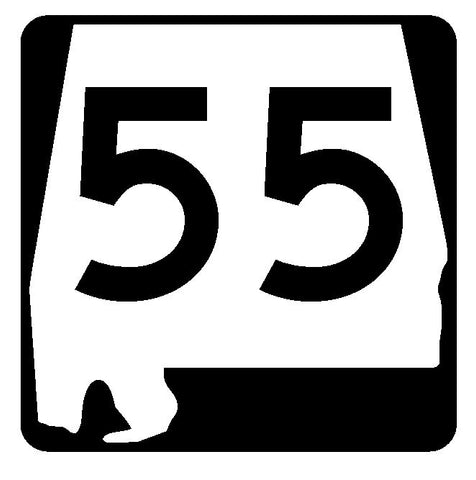 Alabama State Route 55 Sticker R4441 Highway Sign Road Sign Decal