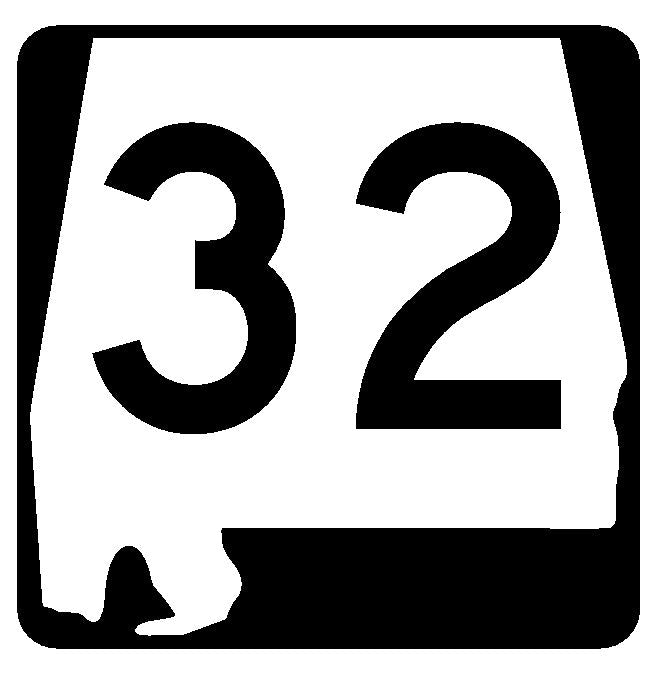 Alabama State Route 32 Sticker R4421 Highway Sign Road Sign Decal