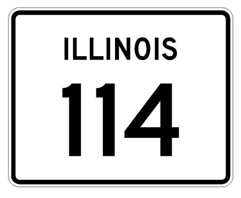 Illinois State Route 114 Sticker R4381 Highway Sign Road Sign Decal